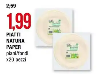 Hardis PIATTI NATURA PAPER piani/fondi x20 pezzi offerta