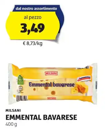 ALDI MILSANI EMMENTAL BAVARESE 400 g offerta