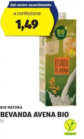 ALDI BIO NATURA BEVANDA AVENA BIO 1 l offerta