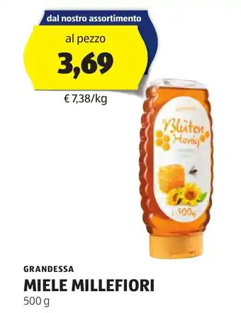 ALDI GRANDESSA MIELE MILLEFIORI 500 g offerta