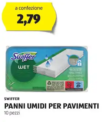 ALDI SWIFFER PANNI UMIDI PER PAVIMENTI 10 pezzi offerta