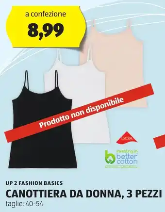 UP 2 FASHION BASICS CANOTTIERA DA DONNA, 3 PEZZI taglie: 40-54