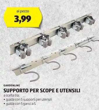 ALDI GARDENLINE SUPPORTO PER SCOPE E UTENSILI offerta