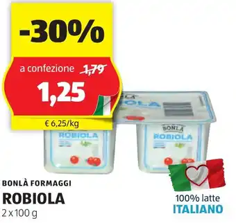 ALDI BONLÀ FORMAGGI ROBIOLA 2 x 100 g offerta