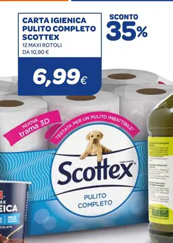 Ekom CARTA IGIENICA PULITO COMPLETO SCOTTEX 12 MAXI ROTOLI offerta