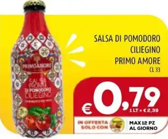 Il Centesimo SALSA DI POMODORO CILIEGINO PRIMO AMORE CL 33 offerta
