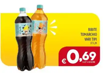 Il Centesimo BIBITE TOMARCHIO VARI TIPI LT 1,25 offerta