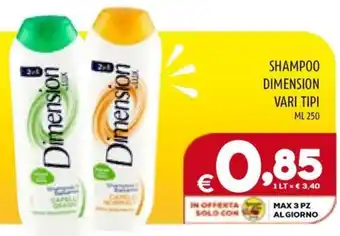 SHAMPOO DIMENSION VARI TIPI ML 250