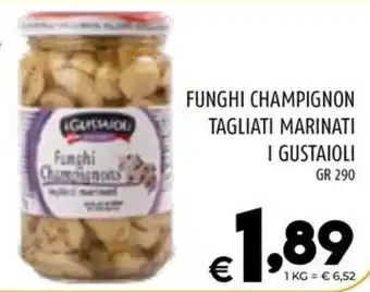 FUNGHI CHAMPIGNON TAGLIATI MARINATI I GUSTAIOLI GR 290