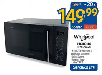 Whirlpool MICROONDE MWP253SB