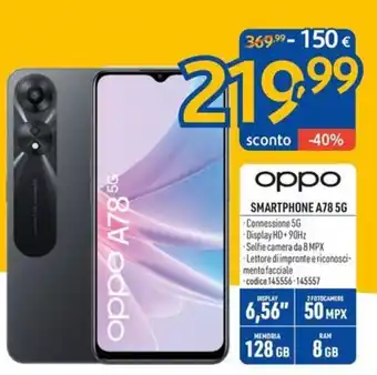 FreeShop oppo SMARTPHONE A78 5G offerta