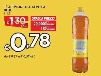 Bennet TÈ AL LIMONE O ALLA PESCA BELTE L 1,5 offerta