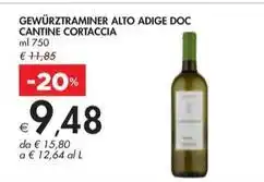 Bennet GEWÜRZTRAMINER ALTO ADIGE DOC CANTINE CORTACCIA offerta