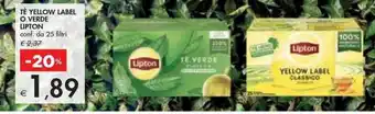 Bennet TE YELLOW LABEL O VERDE LIPTON conf. da 25 filtri offerta