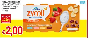 Famila ZYMIL ALTA DIGERIBILITÀ SENZA LATTOSIO YOGURT 2 BIANCO, 2 FRAGOLA, 2 BANANA, 2 CAFFÈ 8x 125 g offerta