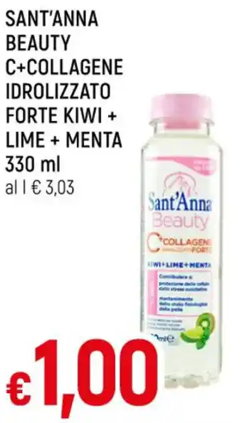 Famila SANT'ANNA BEAUTY C+COLLAGENE IDROLIZZATO FORTE KIWI+ LIME + MENTA 330 ml offerta