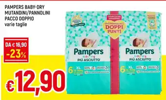 Famila PAMPERS BABY-DRY MUTANDINI/PANNOLINI PACCO DOPPIO varie taglie offerta