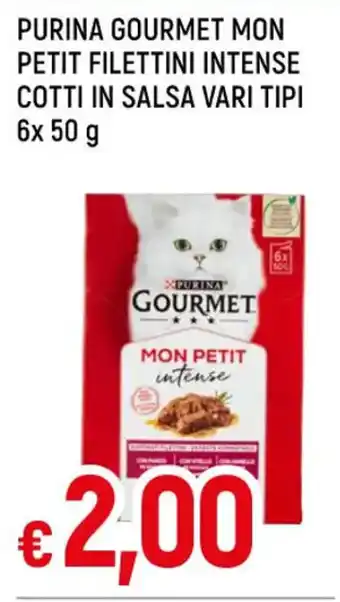 Famila PURINA GOURMET MON PETIT FILETTINI INTENSE COTTI IN SALSA VARI TIPI 6x 50 g offerta