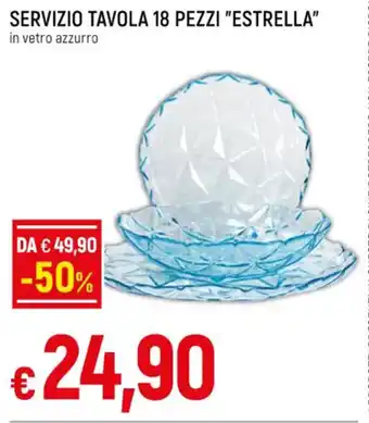 Famila SERVIZIO TAVOLA 18 PEZZI "ESTRELLA" in vetro azzurro offerta