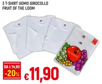 Famila 3 T-SHIRT UOMO GIROCOLLO FRUIT OF THE LOOM offerta