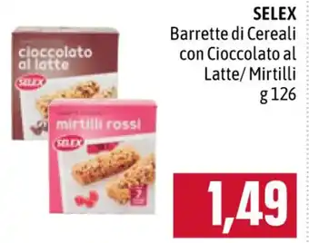 Famila SELEX Barrette di Cereali con Cioccolato al Latte/ Mirtilli g 126 offerta