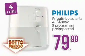 PHILIPS Friggitrice ad aria 4L 1400W 5 programmi preimpostati