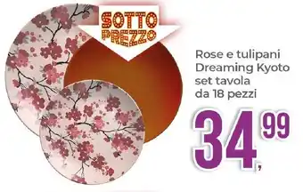 Rose e tulipani Dreaming Kyoto set tavola da 18 pezzi