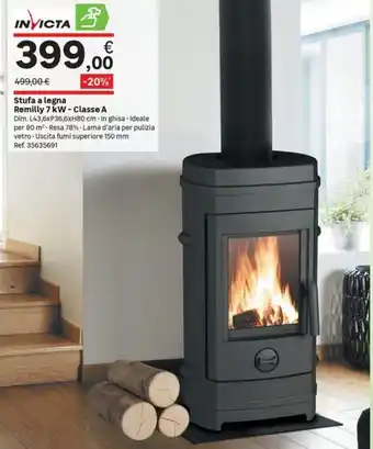 Leroy Merlin Stufa a legna Remilly 7 kW - Classe A offerta