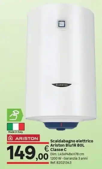 Leroy Merlin Scaldabagno elettrico Ariston Blu1R 80L Classe C offerta