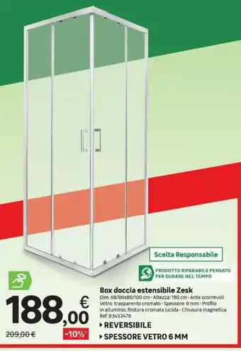 Leroy Merlin Box doccia estensibile Zesk offerta