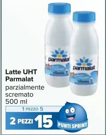 Carrefour Latte UHT Parmalat parzialmente scremato 500 ml offerta