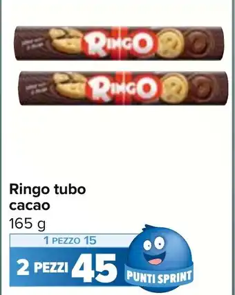 Carrefour Ringo tubo cacao 165 g offerta