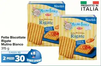 Carrefour Fette Biscottate Rigate Mulino Bianco 315 g offerta