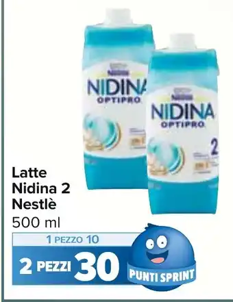 Carrefour Latte Nidina 2 Nestlè 500 ml offerta