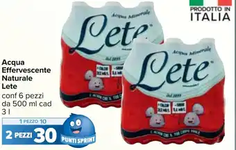 Carrefour Acqua Effervescente Naturale Lete 3 l offerta