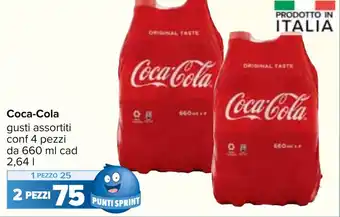 Carrefour Coca-Cola gusti assortiti conf 4 pezzi da 660 ml cad 2,64 l offerta