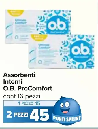 Carrefour Assorbenti Interni O.B. ProComfort offerta
