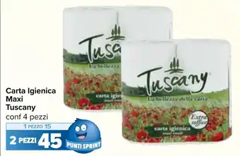 Carrefour Carta Igienica Maxi Tuscany conf 4 pezzi offerta