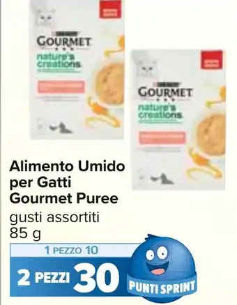 Carrefour Alimento Umido per Gatti Gourmet Puree gusti assortiti 85 g offerta