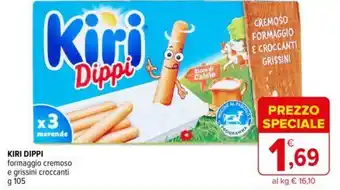 Iperal KIRI DIPPI formaggio cremoso e grissini croccanti g 105 offerta