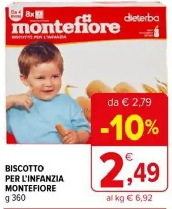 Iperal BISCOTTO PER L'INFANZIA MONTEFIORE g 360 offerta