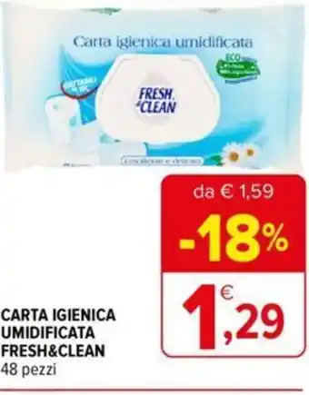 Iperal CARTA IGIENICA UMIDIFICATA FRESH&CLEAN 48 pezzi offerta