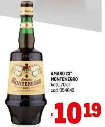 Metro AMARO 23° MONTENEGRO bott. 70 cl offerta