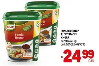 Metro FONDO BRUNO/ AI CROSTACEI KNORR barattolo 1 kg offerta