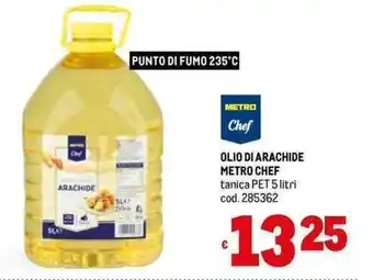 Metro OLIO DI ARACHIDE METRO CHEF tanica PET 5 litri offerta