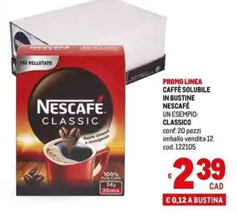 Metro CAFFE SOLUBILE IN BUSTINE NESCAFÉ CLASSICO offerta