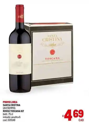 Metro SANTA CRISTINA ROSSO TOSCANA IGT bott. 75 cl offerta