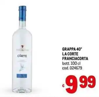 Metro GRAPPA 40° LA CORTE FRANCIACORTA bott. 100 cl offerta