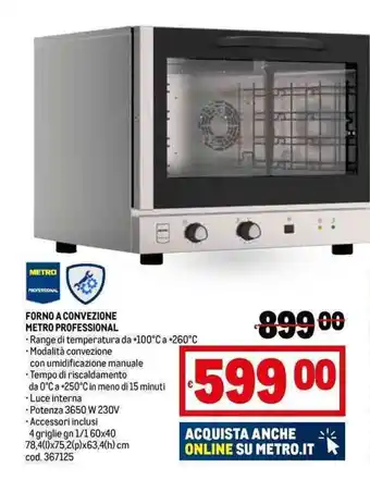 Metro FORNO A CONVEZIONE METRO PROFESSIONAL offerta