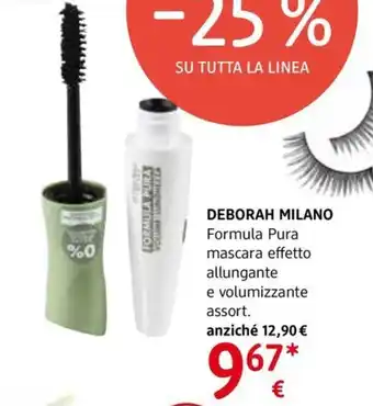 dm drogerie markt DEBORAH MILANO Formula Pura mascara effetto allungante e volumizzante assort. offerta